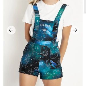 Blackmilk moon child shorts overalls